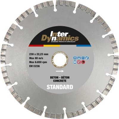Afbeelding van Interdynamics standard diamantdoorslijpschijf 125x22,23x2,7mm beton