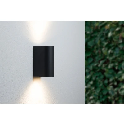 Afbeelding van Wandlamp Up &amp; Down, Rond, 2 x GU10 Fitting, Waterdicht IP44, Mat Zwart
