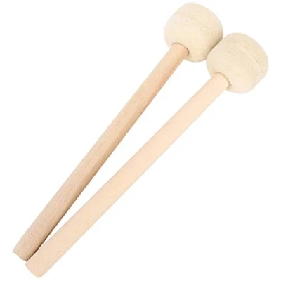Afbeelding van 2 stuks klauwbeugels, wollen staaf en esdoornvilt, accessoires voor slagplank, van hout, basstaven
