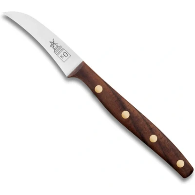Afbeelding van Robert Herder K0 Aardappelschilmes Tourneermes RVS Gebogen Lemmet 7 cm Heft Walnotenhout
