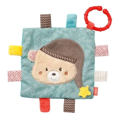Afbeelding van Fehn Bruno Tissu crépitant Jouet avec couineur et languettes en pour bébé anneau de fixation pratique bruissant bébés enfants à partir 0 mois