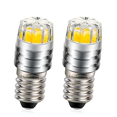 Afbeelding van Ruiandsion 2 x W COB 6 V E10 LED lampen vervanging voor zaklampen, koplampen, hoofdlampen, warmwit, 4300 K