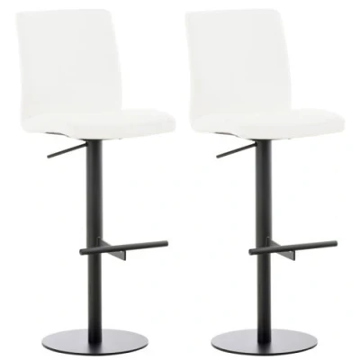 Image de CLP Lot de 2 tabourets bar Cadiz en similicuir , Noir/Blanc