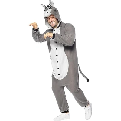 Afbeelding van FUNIDELIA Ezel Kostuum Onesie voor vrouwen en mannen Maat: S M
