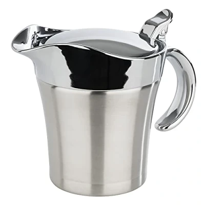Afbeelding van Rvs thermo sauciere, dubbelwandig, 19x12,5x13 cm, inhoud 0,4 liter