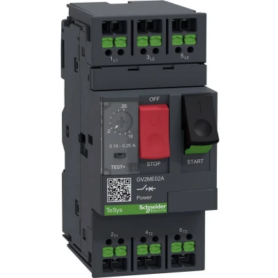 Afbeelding van Schneider Electric GV2ME02A Motorbeveiligingsrelais 1 stuk(s) (b x h d) 45 101 78.5 mm