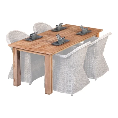 Afbeelding van Teak Dinner Tafel Modern 250 L250xb100xh80 cm