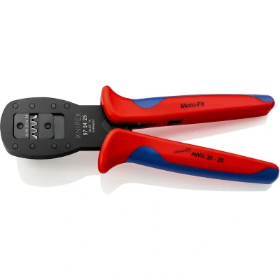 Image de KNIPEX 97 54 25 pince à sertir pour fiches miniatures Micro Fit (brunie avec poignées multi composants 190 mm)