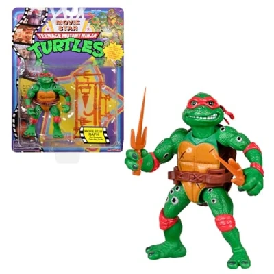Afbeelding van Ninja Turtles, 10 cm beweegbaar figuur, verzamelfiguur Movie Star &#039;90, Raphael, voor kinderen vanaf 4 jaar, T00034