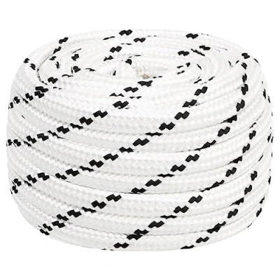 Afbeelding van Boottouw gevlochten 18 mmx25 m polyester wit