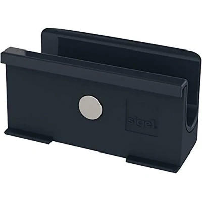 Afbeelding van Sigel Si Gl800 Pennenhouder Voor Glasborden Van 3 Tot 5Mm Antraciet 75X37X35Mm Bevestig