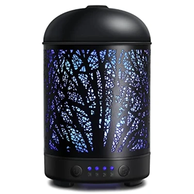 Afbeelding van SALKING Aroma Diffuser Ultrasone Luchtbevochtiger Essentiële Olie Aromatherapie 7 Kleurveranderende Handgemaakte Metalen