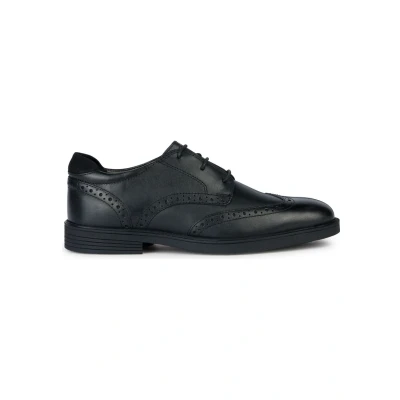 Afbeelding van Geox J Zheeno Veterschoenen voor kinderen, Maat: 41, Black Leer en textiel