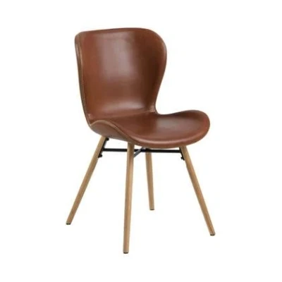 Afbeelding van Bendt Eetkamerstoel &#039;Olle&#039; PU, kleur Cognac