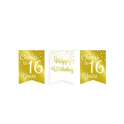 Afbeelding van Slinger Cheers to 16 years wit/goud 6m