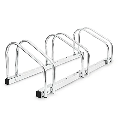Afbeelding van Relaxdays Fietsenrek 3 fietsen Fietsenstandaard Fietsenstalling Fiets standaard 73cm
