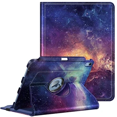 Afbeelding van Fintie Hoes voor iPad 10e generatie 2022 (10,9 inch) met 360 draaibare standaard en automatische slaap /waakfunctie, Galaxy motief
