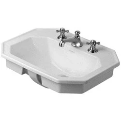 Afbeelding van Duravit Serie 1930 inbouwwastafel 58x47cm 1 kraangat overloop wit