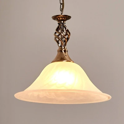 Afbeelding van Oud messing hanglamp CAMEROON, 1 lichts
