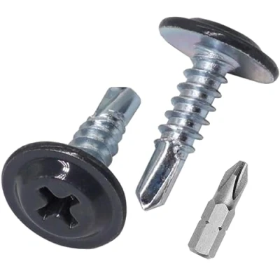 Afbeelding van SKIR&#039;CO 50 stuks zelfborende schroeven, beschilderd, kruiskop, gemodificeerd, gebogen plaatkop, platte kop, 4,2 x 16 mm, plaatschroeven, wafelkop (50, antracietgrijs) RAL 7016
