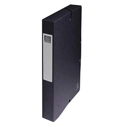 Image de Boîte de classement EXABOX en carte lustrée Nature Future® Dos 40mm 24x32cm pour A4 Noir