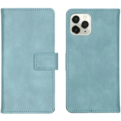 Afbeelding van iMoshion Hoesje Geschikt voor iPhone 11 Pro Met Pasjeshouder Luxe Bookcase Lichtblauw