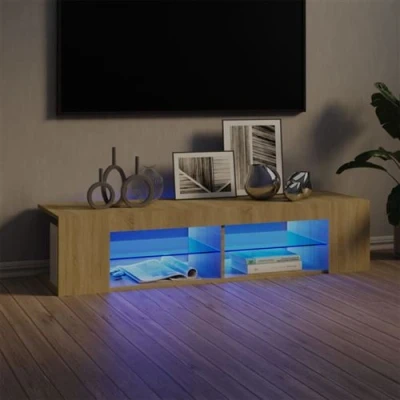 Afbeelding van Tv meubel met LED verlichting 135x39x30 cm sonoma eikenkleurig