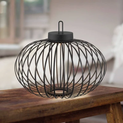 Afbeelding van JUST LIGHT. Akuba LED tafellamp zwart 33 cm bamboe