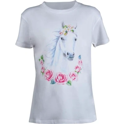Afbeelding van HKM T Shirt Geometrical Horse Wit XXS