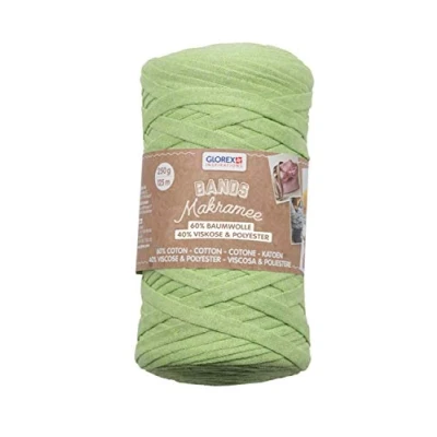 Afbeelding van Glorex 5 bands macramé, superzacht textielgaren van 60% katoen/40% viscose, om te haken, breien, knopen en textiel vorm geven, 250 g, ca. 125 m.
