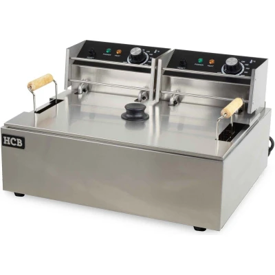 Afbeelding van HCB® Professionele Horeca Visfriteuse 14 liter 230V RVS / INOX frituurpan voor vis 57x44x31.5 cm (BxDxH) 12 kg 2581