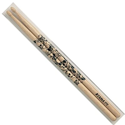Afbeelding van Tama 5B Sticks O5B S &quot;Skull&quot;, Natur, zwarte Druck Drumsticks