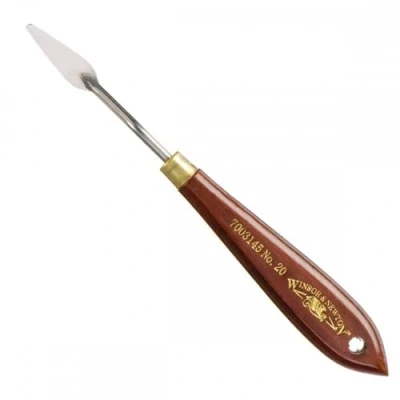 Afbeelding van Winsor &amp; Newton 7003145 Verfmes voor acrylverf en olieverf met elastisch lemmet ergonomische handgreep van natuurlijk hout in professionele kwaliteit nr. 20