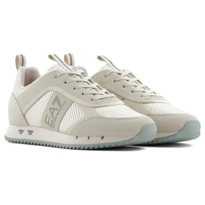Afbeelding van EA7 Emporio Armani Unisex Sneakers laag, Maat: 35 1/3, Silver birch/shad Imitatieleer/ textiel