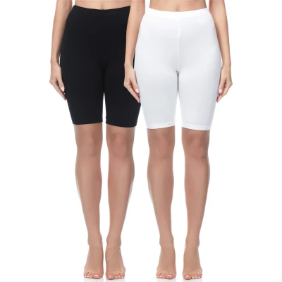 Afbeelding van Be Mammy MS MS10 200 LE 2P 2Pack Dames Zwangerschapsleggings Leggings Sport Vrijetijdsbroek Kort Katoen Sporbroek Yogabroek Zwart/Wit XXL