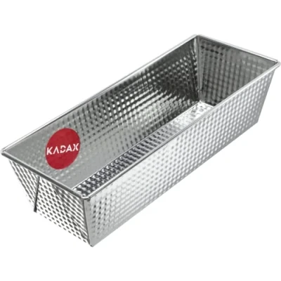 Afbeelding van KADAX Rechthoekige bakvorm van plaatstaal met antiaanbaklaag, broodvorm, vierkante broodbakvorm (30,5 x 12 cm, zilver)
