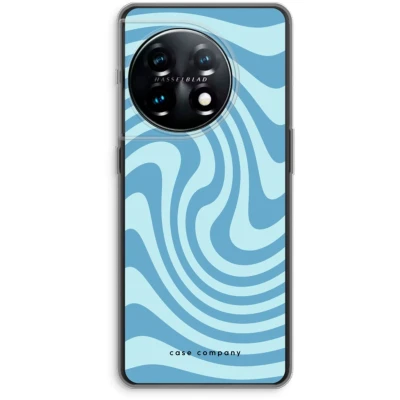 Afbeelding van Case Company® hoesje geschikt voor OnePlus 11 Swirl Blauw Soft Cover Telefoonhoesje Bescherming aan alle Kanten en Schermrand