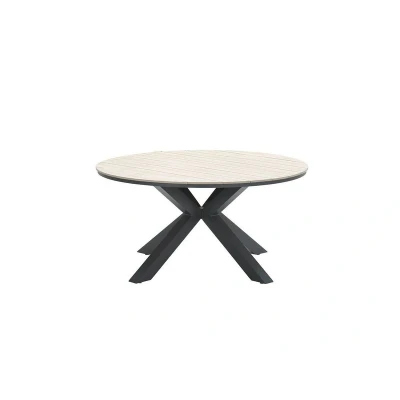 Afbeelding van Edison tafel diameter148 carbon black/ light teak polyw Garden Impressions
