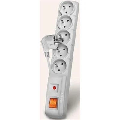 Image de Multiprise avec interrupteur : 5 prises, cable de m, noire