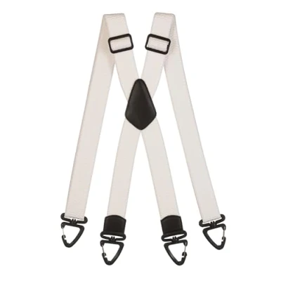 Afbeelding van Olata Robuuste X bretels met kunststof karabijnhaken, 4 cm, Wit.