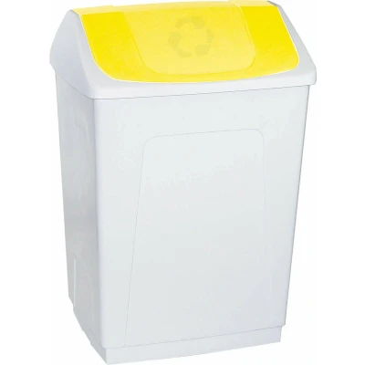 Afbeelding van Rubbish bin Denox White Yellow 55 L
