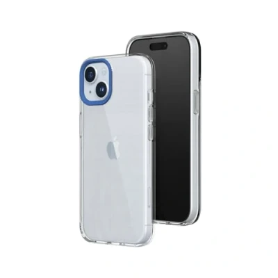 Afbeelding van RHINOSHIELD Clear compatibel met [iPhone 15] Bestand tegen vergeling, hoge transparantie, aanpasbare transparante beschermhoes kobaltblauw