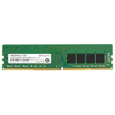 Afbeelding van Transcend JetRAM Werkgeheugenmodule voor PC DDR4 32 GB 1 x 3200 MHz 288 pins DIMM JM3200HLE 32G