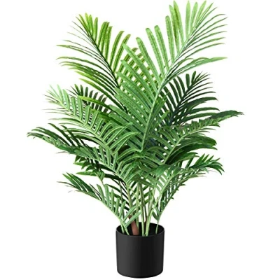 Afbeelding van Kunstplanten Grote Areca Faux Palmboom 90cm in Pot Kunstplant Tropisch Hawaï Groen Nepplant voor Slaapkamer Kantoor Tuin Bruiloft Feest Decoratie(1 Pack)