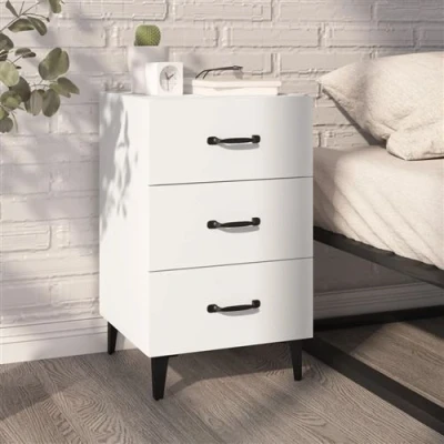 Afbeelding van Nachtkastje 40x40x66 cm bewerkt hout wit