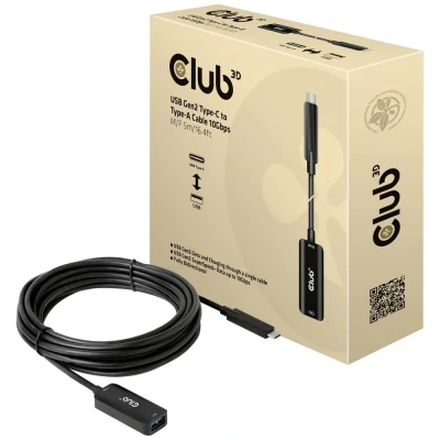 Afbeelding van club3D USB kabel 3.2 Gen2 (USB 3.1 Gen2) C stekker, B bus 5.00 m Zwart CAC 1536