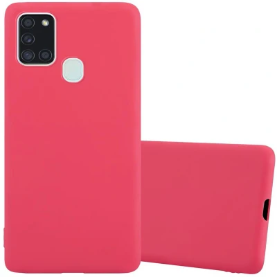 Afbeelding van Cadorabo Hoesje geschikt voor Samsung Galaxy A21s in CANDY ROOD Beschermhoes gemaakt van flexibel TPU silicone Case Cover