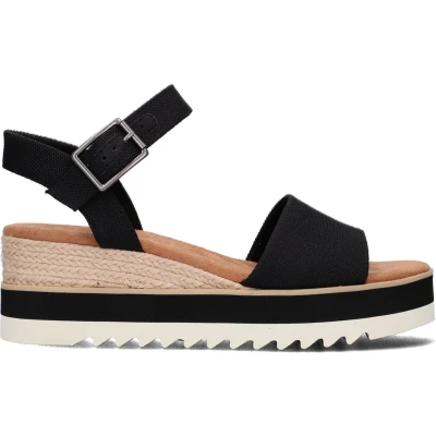 Afbeelding van TOMS Diana Sandalen met plateauzool black, Dames, Maat: 42.5, Black Textiel