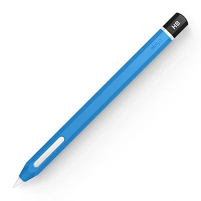Afbeelding van elago Classic Pencil Case Compatibel met Apple 2e Generatie Cover Sleeve, Duurzaam Silicone, Klassiek Ontwerp, Magnetisch Opladen (Blauw)