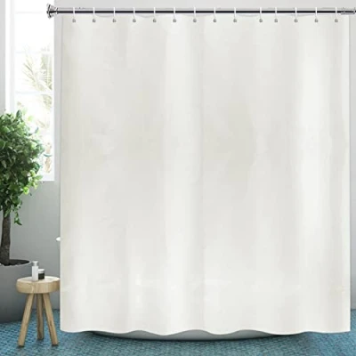 Afbeelding van YISURE douchegordijn voor badkamer, waterdicht badkuip en douchecabine, schimmel schimmelbestendig, crème, 200 x 240 cm